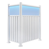 Combiné planches et verre dépoli avec option LED ambiance